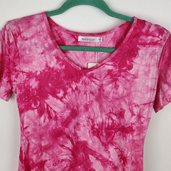 NWT Measeor Tie Dye Soft Stretchy Asymmetric Dress sz S - Picture 3 of 7